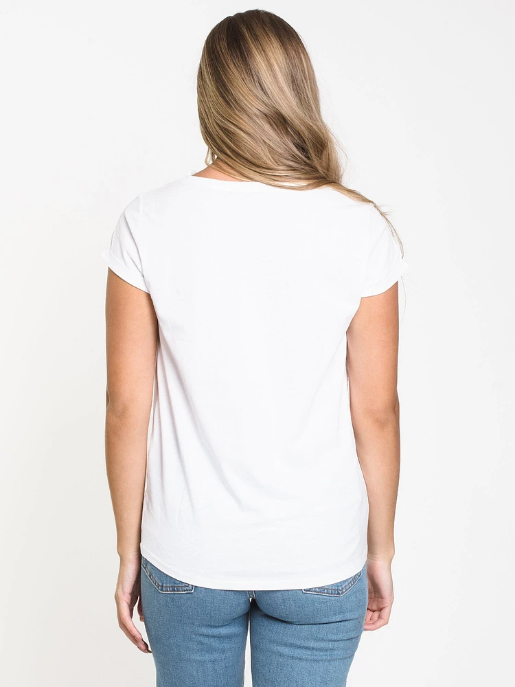 WOMENS BOX LOGO S/S TEE - WHITE CLEARANCE