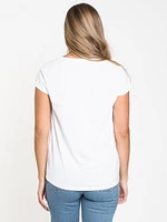 WOMENS BOX LOGO S/S TEE - WHITE CLEARANCE