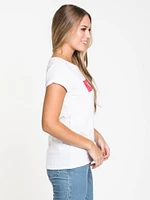 WOMENS BOX LOGO S/S TEE - WHITE CLEARANCE