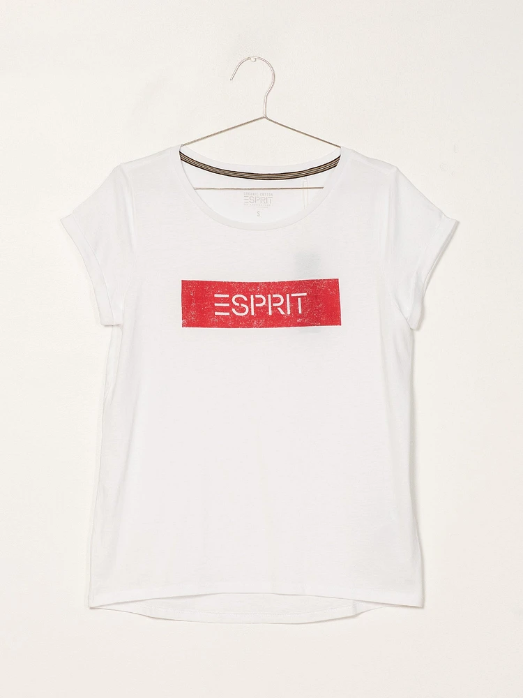 WOMENS BOX LOGO S/S TEE - WHITE CLEARANCE