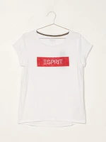 WOMENS BOX LOGO S/S TEE - WHITE CLEARANCE