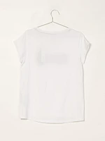 WOMENS BOX LOGO S/S TEE - WHITE CLEARANCE