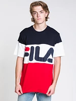 MENS VIALLI SHORT SLEEVE T-SHIRT- RED/NAVY - CLEARANCE