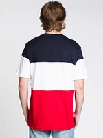 MENS VIALLI SHORT SLEEVE T-SHIRT- RED/NAVY - CLEARANCE