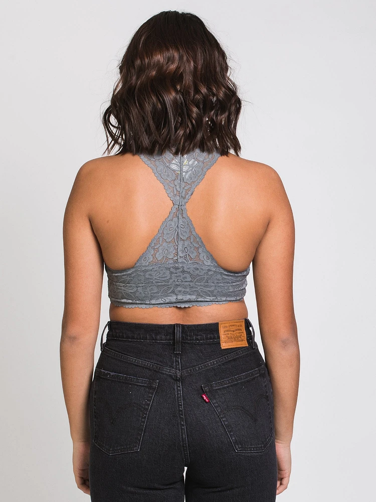 FREE PEOPLE GALLOON LACE RACERBACK - GRAPHITE CLEARANCE