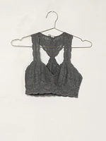 FREE PEOPLE GALLOON LACE RACERBACK - GRAPHITE CLEARANCE