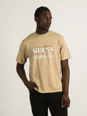 GUESS GO T-SHIRT WASHED GRID LOGO