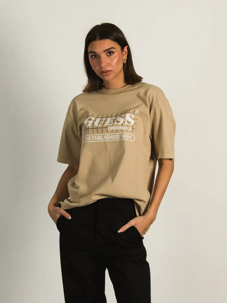 GUESS GO WASHED GRID LOGO T-SHIRT