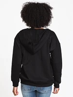 GUESS TRIANGLE LACE FRONT PULLOVER HOODIE - CLEARANCE