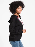 GUESS TRIANGLE LACE FRONT PULLOVER HOODIE - CLEARANCE