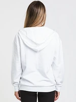 GUESS TRIANGLE LOGO FRONT LACE PULLOVER HOODIE - CLEARANCE