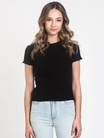 WOMENS WAFFLE CROPPED TEE