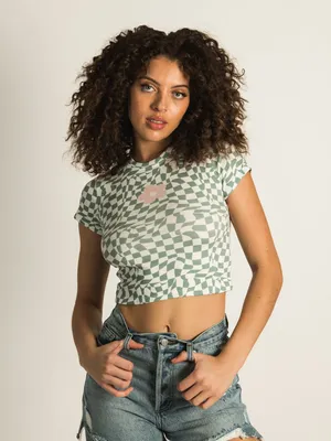 HARLOW RIBBED ALL OVER PRINT BABY TEE