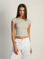 HARLOW RIBBED BABY TEE - ROCK CLEARANCE