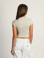 HARLOW RIBBED BABY TEE - ROCK CLEARANCE