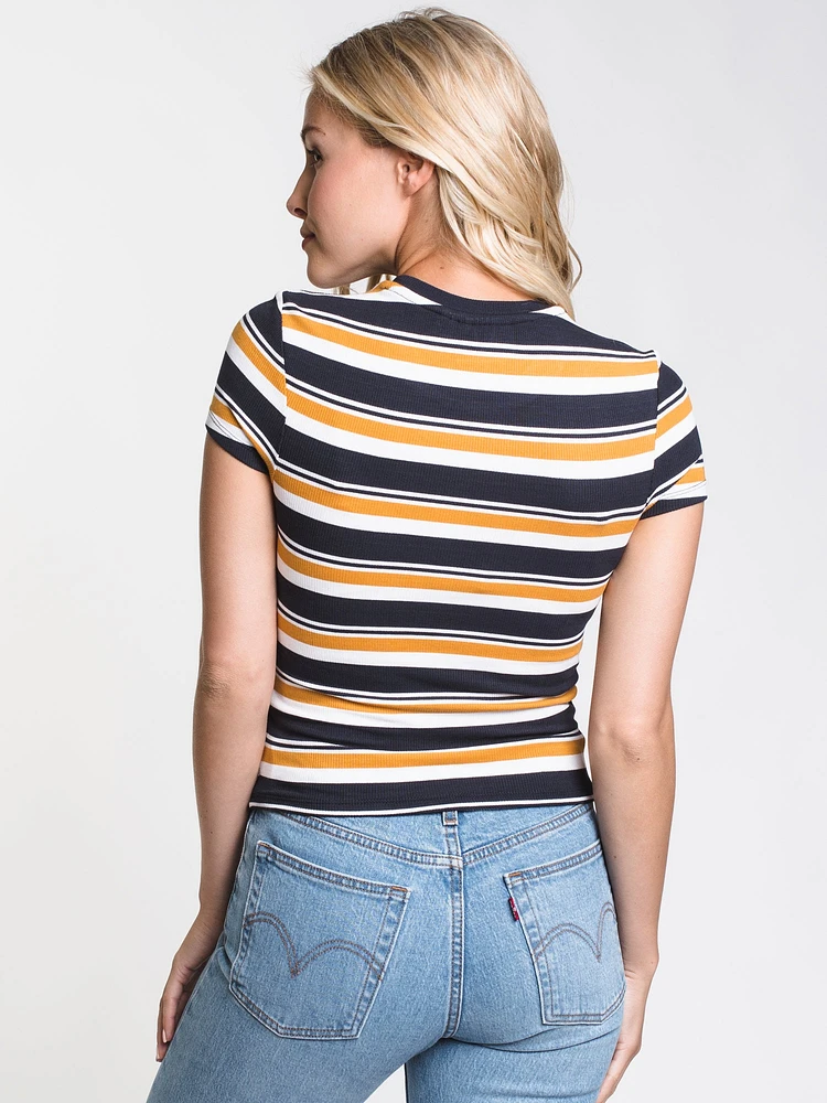 WOMENS AUTUMN STRIPED TEE - CLEARANCE