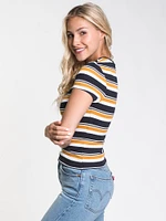 WOMENS AUTUMN STRIPED TEE - CLEARANCE