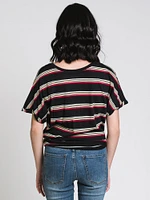 HARLOW LAYLA KNOTTED STRIPE TEE - CLEARANCE