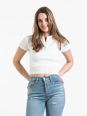 WOMENS WAFFLE SNAP HENLEY