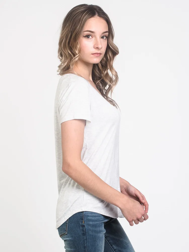 HARLOW LIANNE V-NECK TEE - GREY MIX