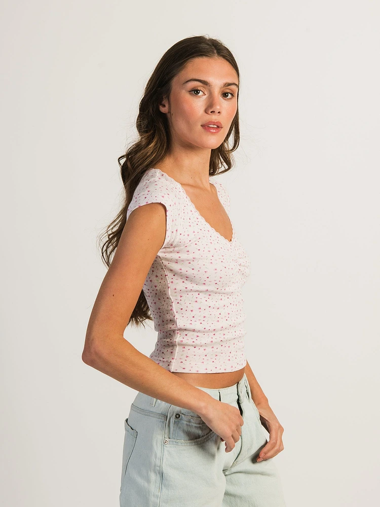 HARLOW EMMA PRINT TEE - BABY PINK