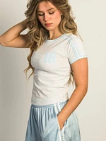 HARLOW MIA TEE - HEATHER CLOUD