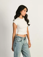 HARLOW ESSENTIAL RIBBED BABY TEE - OFF WHITE