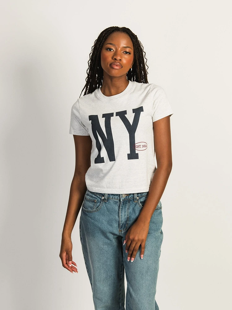 HARLOW BRENNA MELANGE TEE - NEW YORK