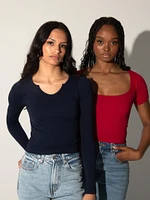 HARLOW SQUARENECK SEAMLESS TEE
