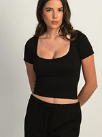 TEE-SHIRT SANS COUTURE À COL ROUL