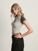 T-SHIRT HARLOW MISSY MELANGE - GRIS CENDRE