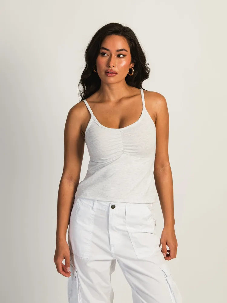 Boathouse HARLOW ABBY MELANGE TANK - HEATHER CLOUD WHITE