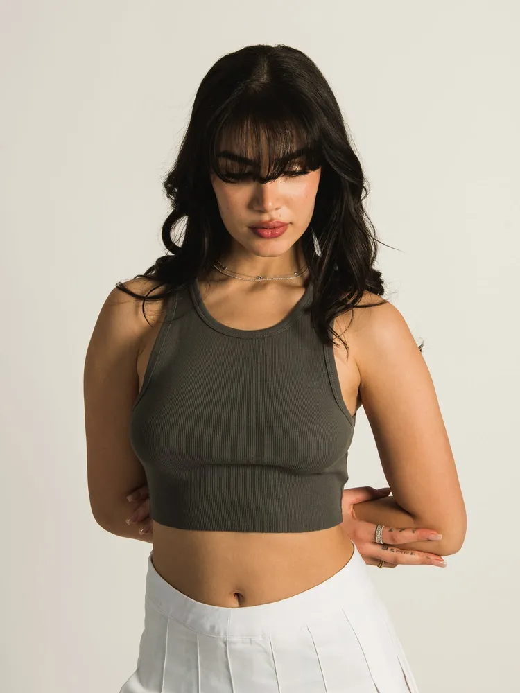 HARLOW HIGH NECK SOLID TANK TOP - CLEARANCE