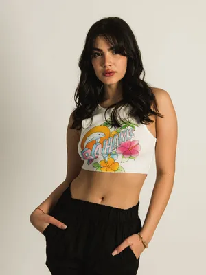 HARLOW HIGH NECK GRAPHIC TANK TOP