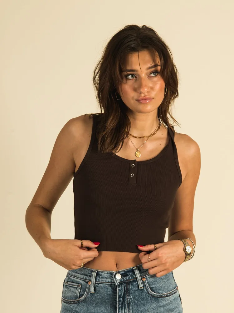 HARLOW SNAP HENLEY TANK TOP