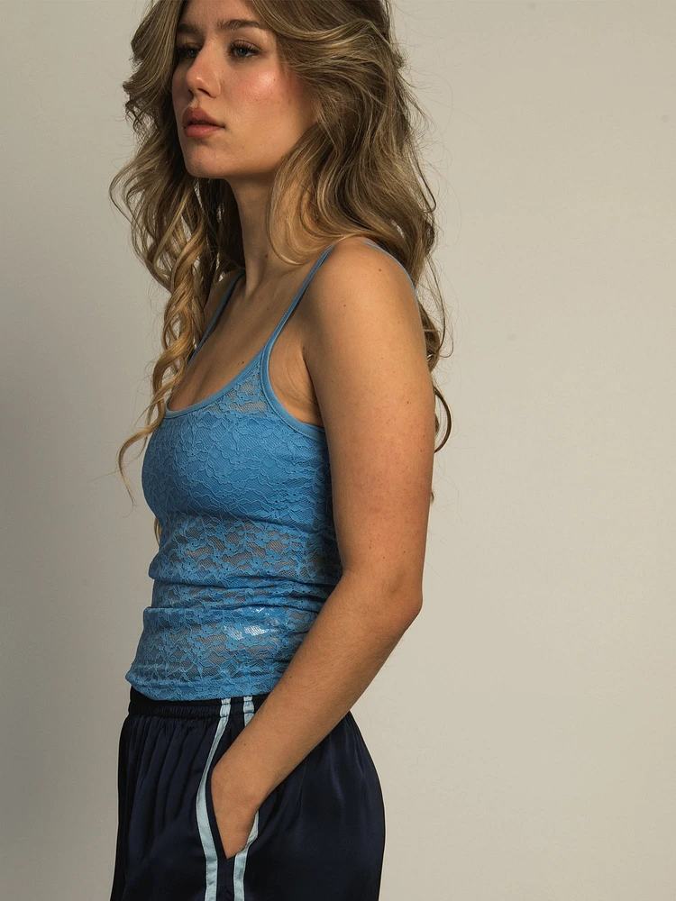 HARLOW LACEY TANK TOP - E. BLUE