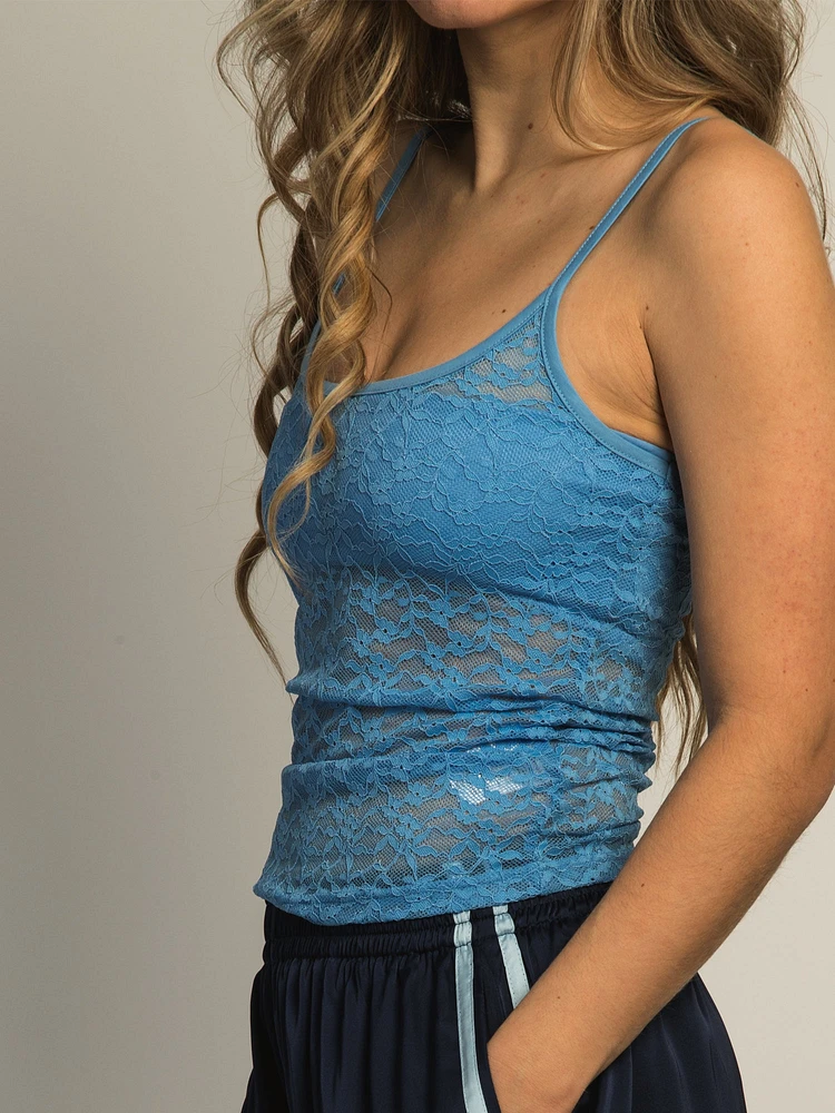 HARLOW LACEY TANK TOP - E. BLUE