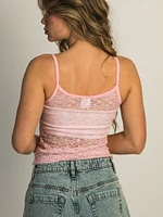 HARLOW LACEY TANK TOP - CHERRY BLOSSOM