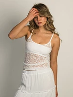 HARLOW LACEY TANK TOP - WHITE