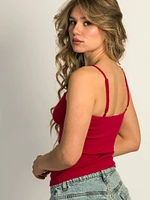 HARLOW ESSENTIAL DUO TANK TOP - PORT RED