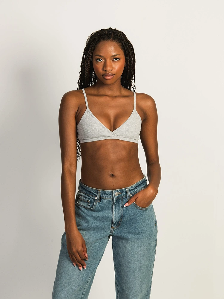 HARLOW CLASSIC MELANGE TRIANGLE BRALETTE - HEATHER GREY