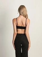 HARLOW CLASSIC TRIANGLE BOW BRALETTE - BLACK