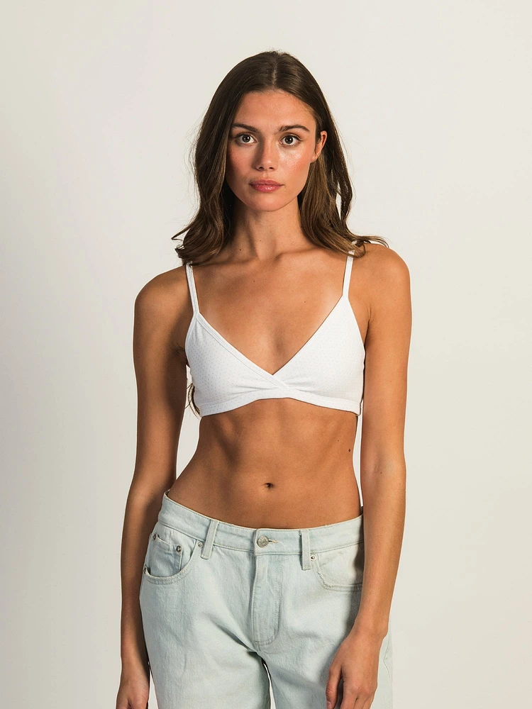 HARLOW CLS TRIANGLE PRINT BRALETTE - WHITE