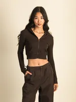 HARLOW ELLIE RIBBED ZIP UP