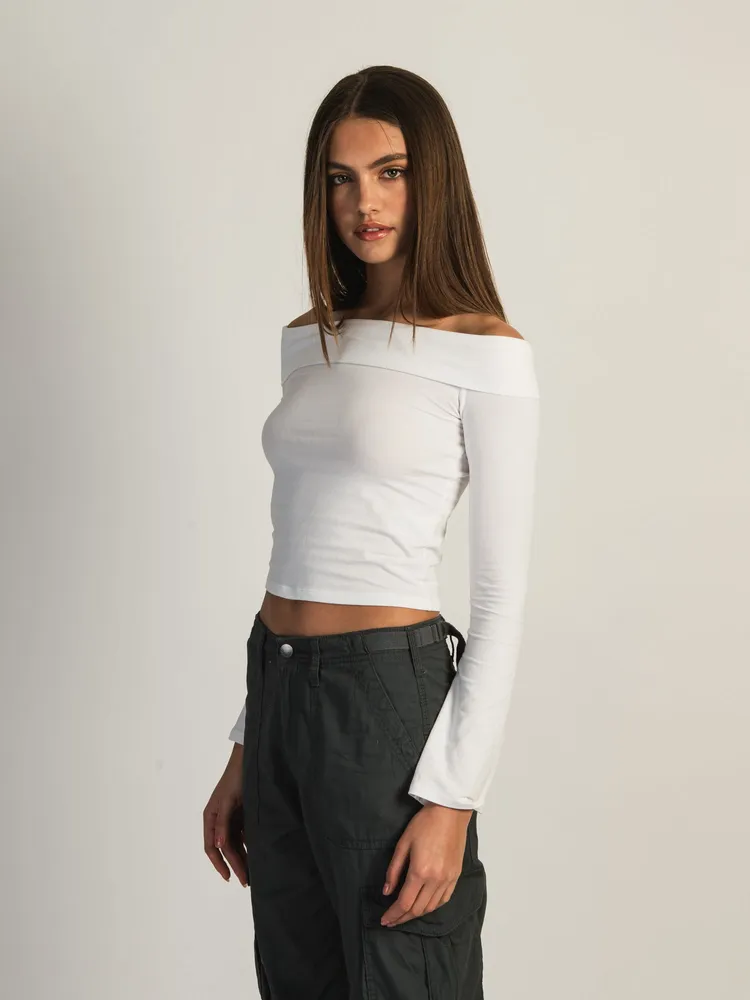 HARLOW KAITLYN OFF-THE-SHOULDER LONG SLEEVE - WHITE