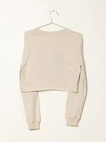 HARLOW AMBER CROPPED TAKE IT SLOW CREWNECK SWEATER - CLEARANCE