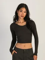 HARLOW HARPER SEAMLESS NOTCH LONG SLEEVE