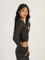 HARLOW HARPER SEAMLESS NOTCH LONG SLEEVE