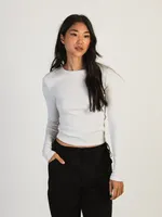 HARLOW RIVER MELANGE RIBBED LONG SLEEVE - CLOUD