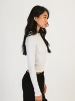 HARLOW RIVER MELANGE RIBBED LONG SLEEVE - CLOUD